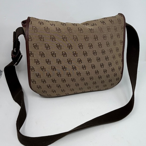 Dooney & Bourke Handbags - Dooney & Bourke Vintage Monogram Messenger Bag Brown Canvas Crossbody Laptop